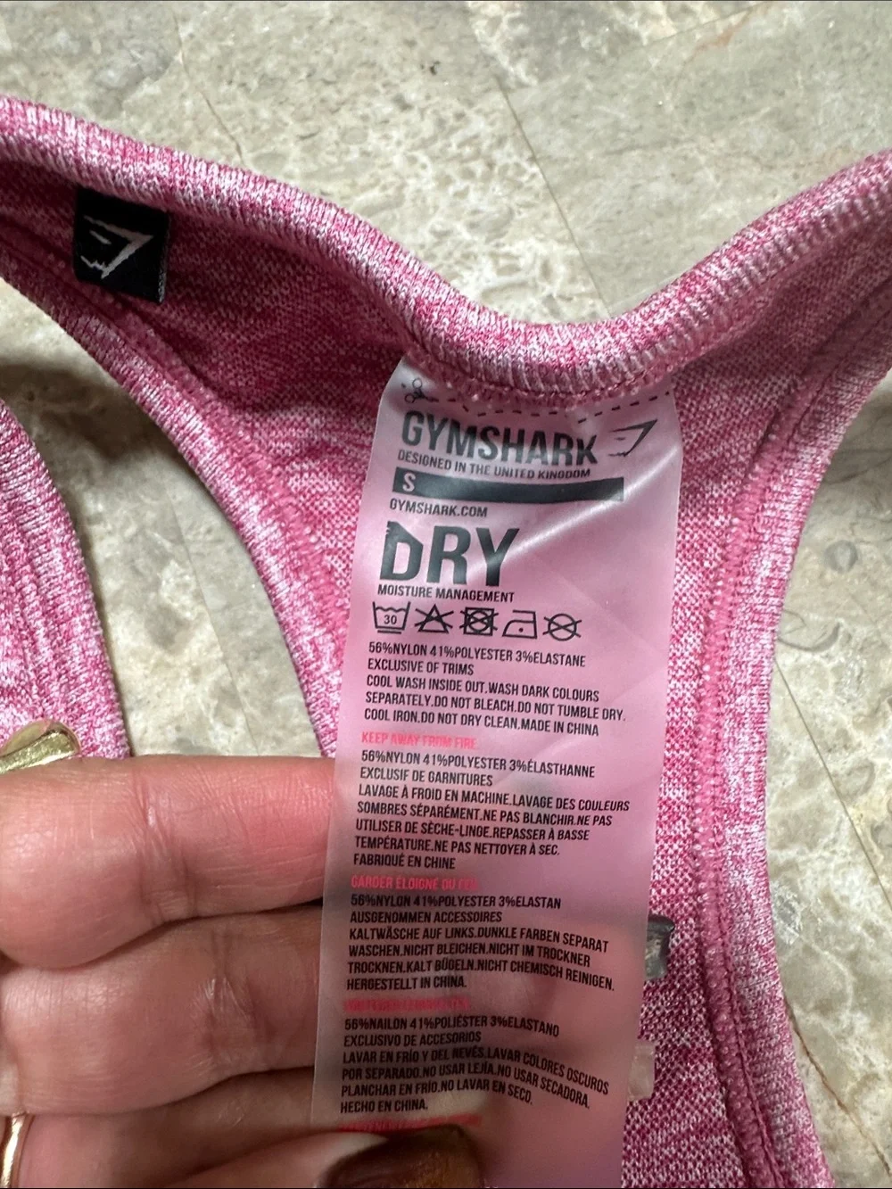 Gymshark Heathered Rose Racerback Seamless Sports Bra